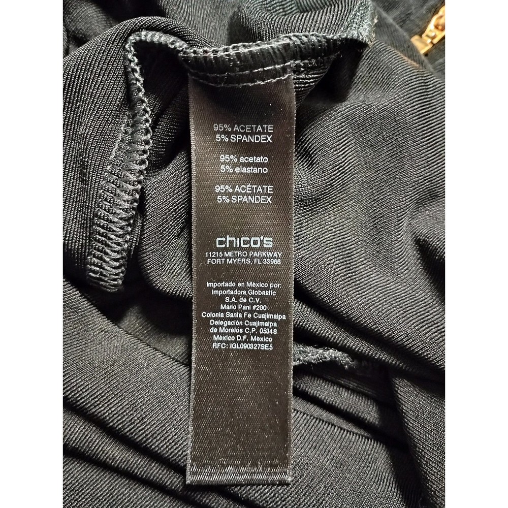 Travelers by Chico's Women's Black Zip Back Blouse, Size 2 (Large) - Picture 6 of 7